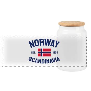 Norway - Norge - Norwegen - Scandinavia - 1905 - Panorama Keksdose mit Holzdeckel - Weiß - Vorne