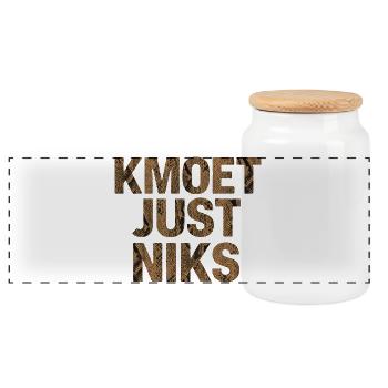 Kamoet just nothing, Dialecte anversois Chemises - Boîte à biscuits avec couvercle en bois - blanc - Devant