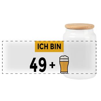 49 + 1 Beer Saying Men's 50th Birthday - Panoramic Cookie Jar with Wooden Lid - white - Front