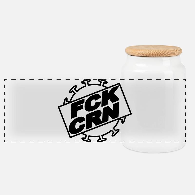 FCK_CRN_1 - Boîte à biscuits avec couvercle en bois - blanc