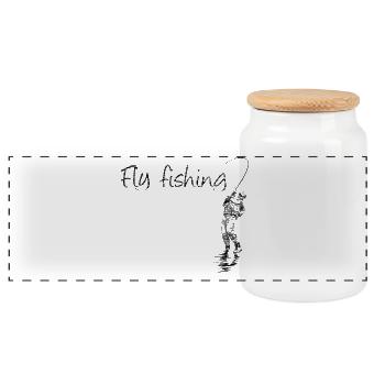 Fly fishing - Panorama Keksdose mit Holzdeckel - Weiß - Vorne