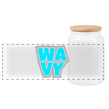 WAVY - locker, cool und immer im Flow. - Panorama Keksdose mit Holzdeckel - Weiß - Vorne