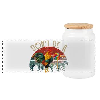 Ne soyez pas un coq suceur de coq - Boîte à biscuits avec couvercle en bois - blanc - Devant