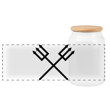 Trident - Boîte à biscuits avec couvercle en bois - blanc - Devant
