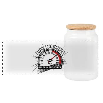 Full Throttle: Unleash The Power - Panoramic Cookie Jar with Wooden Lid - white - Front
