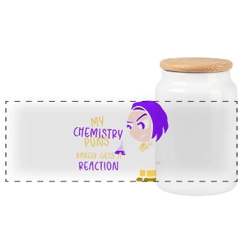 Chemistry Chemist Chemistry Teacher Funny Science - Panoramic Cookie Jar with Wooden Lid - white - Front