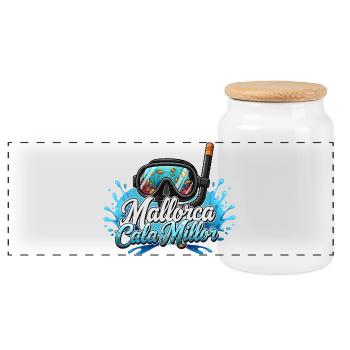 Plongée de rêve Cala Millor - Boîte à biscuits avec couvercle en bois - blanc - Devant