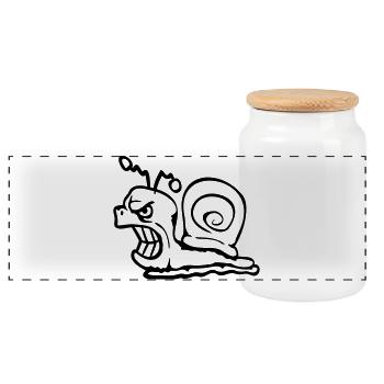 Escargot Mal En colère Attaque Groyage des dents Aigre - Boîte à biscuits avec couvercle en bois - blanc - Devant