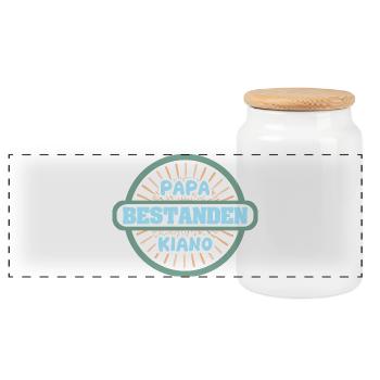 Geschenk für Kiano - Panorama Keksdose mit Holzdeckel - Weiß - Vorne