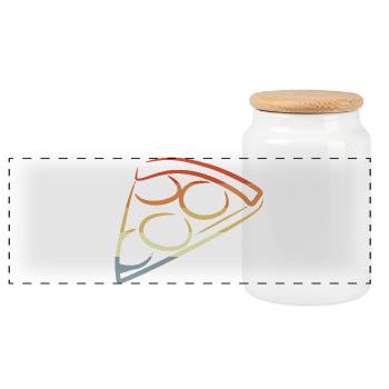 Pizza Look rétro - Boîte à biscuits avec couvercle en bois - blanc - Devant
