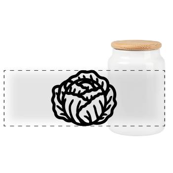 Chou - Boîte à biscuits avec couvercle en bois - blanc - Devant