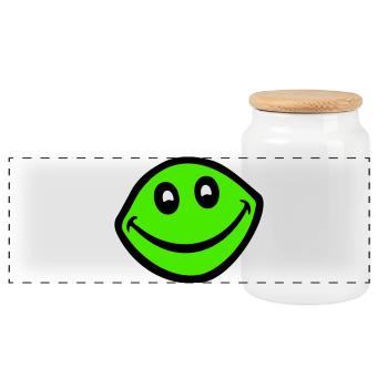 Frog Toad Smiles Funny Comic Happy Cool - Panoramic Cookie Jar with Wooden Lid - white - Front