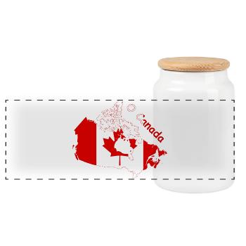 O Canada Flagge Kanada Silhouette - Panorama Keksdose mit Holzdeckel - Weiß - Vorne