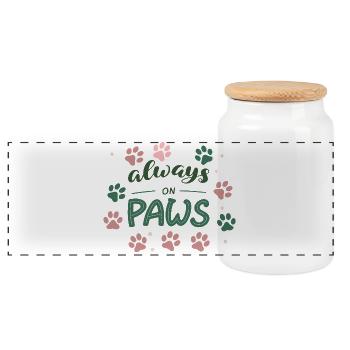 Toujours sur les pattes - Boîte à biscuits avec couvercle en bois - blanc - Devant