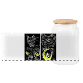 TARGET LOCKED - Panoramic Cookie Jar with Wooden Lid - white - Front