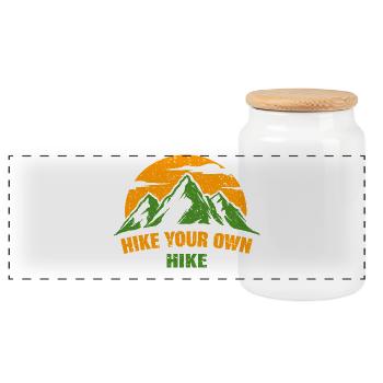 Hike Your Own Hike  - Panorama Keksdose mit Holzdeckel - Weiß - Vorne