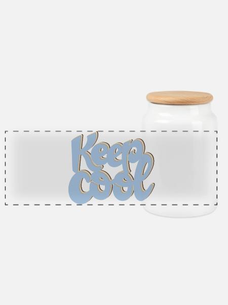 Keep Cool - Panorama Keksdose mit Holzdeckel - Weiß