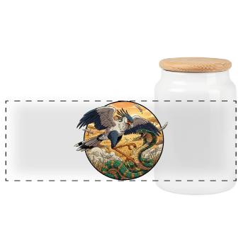 Secrétaire vs Serpent dans la lumière du soir - Boîte à biscuits avec couvercle en bois - blanc - Devant