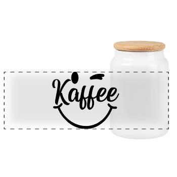 Kaffee_smile - Boîte à biscuits avec couvercle en bois - blanc - Devant