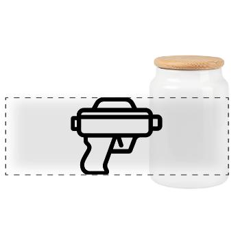 Water Gun - Panoramic Cookie Jar with Wooden Lid - white - Front