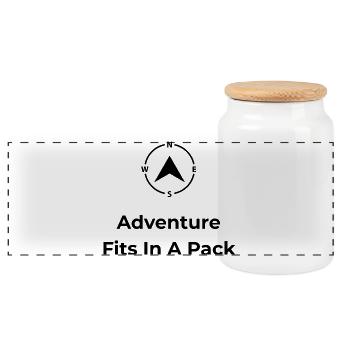 Adventure Fits In A Pack – Travel Shirt - Panoramic Cookie Jar with Wooden Lid - white - Front