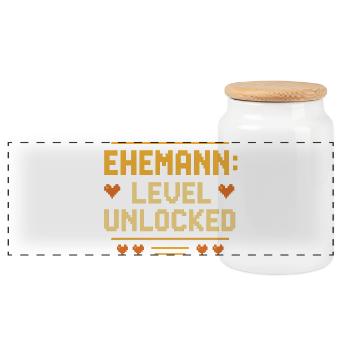 Mari Niveau Débloqué Gamer Drôle Mariage Amour - Boîte à biscuits avec couvercle en bois - blanc - Devant