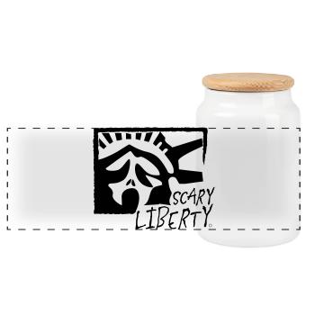 Scary Liberty - Panoramic Cookie Jar with Wooden Lid - white - Front