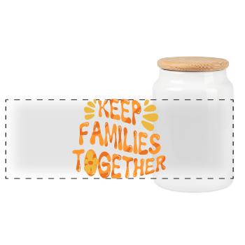 Menschlichkeit Equality Keep Families Together - Panorama Keksdose mit Holzdeckel - Weiß - Vorne