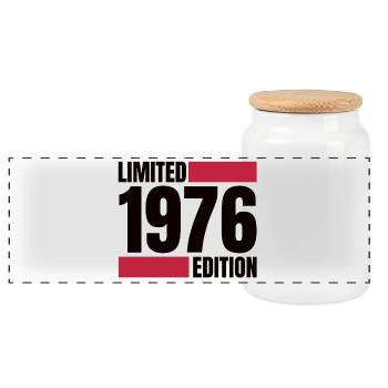 Limited Edition 1976 – Original since '76 - Panoramic Cookie Jar with Wooden Lid - white - Front