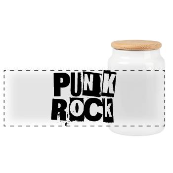 Punkrock Gothic Logo - Panorama Keksdose mit Holzdeckel - Weiß - Vorne