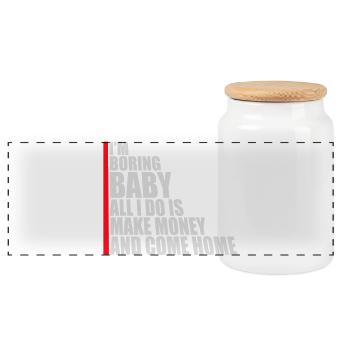 Je m’ennuie bébé, tout ce que je fais, c’est gagner de l’argent en rentrant à la maison - Boîte à biscuits avec couvercle en bois - blanc - Devant
