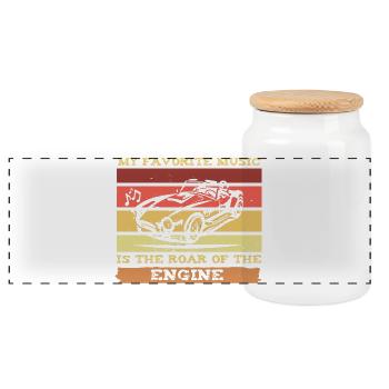 Sonorité et musique du moteur pour les fans de voitures - Boîte à biscuits avec couvercle en bois - blanc - Devant