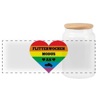 Lune de miel Mariage homosexuel LGBTQ - Boîte à biscuits avec couvercle en bois - blanc - Devant