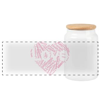 Positive Love & Kindness Heart Word Art T-Shirt - Boîte à biscuits avec couvercle en bois - blanc - Devant