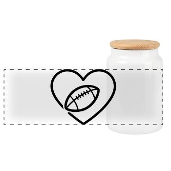 Cuore Rugby XV – Passione Rugby - Panorama Keksdose mit Holzdeckel - Weiß - Vorne