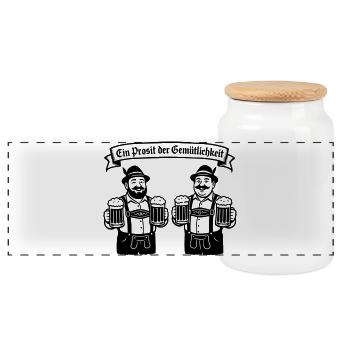 Bier männer - Ein Prosit der Gemütlichkeit - Boîte à biscuits avec couvercle en bois - blanc - Devant