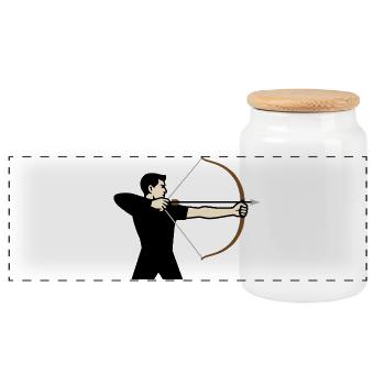 Archer déterminé - Boîte à biscuits avec couvercle en bois - blanc - Devant