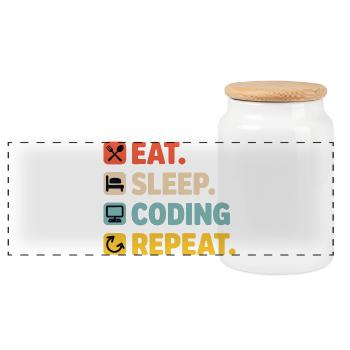 Programmiererleben Humor für Programmierer - Panorama Keksdose mit Holzdeckel - Weiß - Vorne