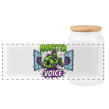 Monster Voice Rocker - Panoramic Cookie Jar with Wooden Lid - white - Front