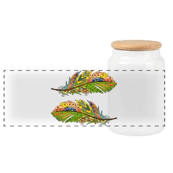 Stylo - Boîte à biscuits avec couvercle en bois - blanc - Devant