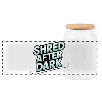 Shred after midnight - Panoramic Cookie Jar with Wooden Lid - white - Front