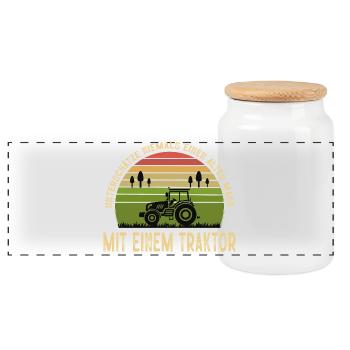 Agriculteur offre des cadeaux agricoles Tracteurs agricoles - Boîte à biscuits avec couvercle en bois - blanc - Devant