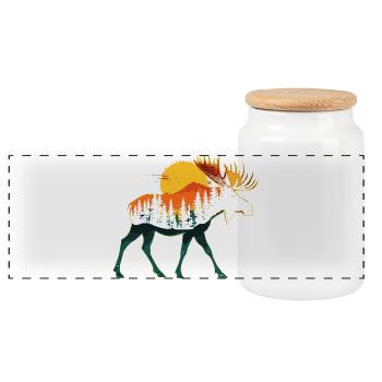 Elch, Wald, Natur, Wildnis, Outdoor, Tier - Panorama Keksdose mit Holzdeckel - Weiß - Vorne