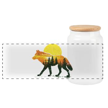 Loup, Forêt, Nature, Nature sauvage, Extérieur, Animal - Boîte à biscuits avec couvercle en bois - blanc - Devant