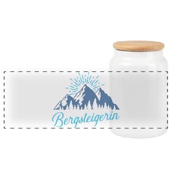 Climber - Panoramic Cookie Jar with Wooden Lid - white - Front