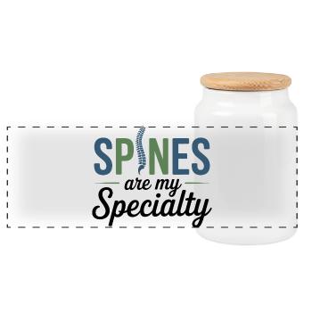 Chiropractor Snap Decisions Are My Specialty Pro  - Panoramic Cookie Jar with Wooden Lid - white - Front