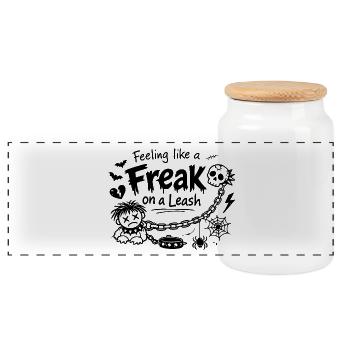 Feeling Like A Freak On A Leash Statement - Panorama Keksdose mit Holzdeckel - Weiß - Vorne