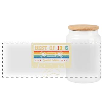 Best Of 1996 30th Birthday - Panoramic Cookie Jar with Wooden Lid - white - Front