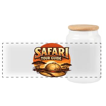 Safari Kostüm Fasching lustig Tour Guide Geschenk - Panorama Keksdose mit Holzdeckel - Weiß - Vorne