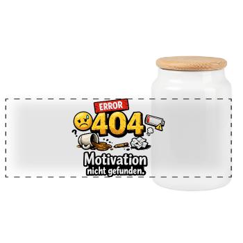 404 Error Motivation not found - Panoramic Cookie Jar with Wooden Lid - white - Front